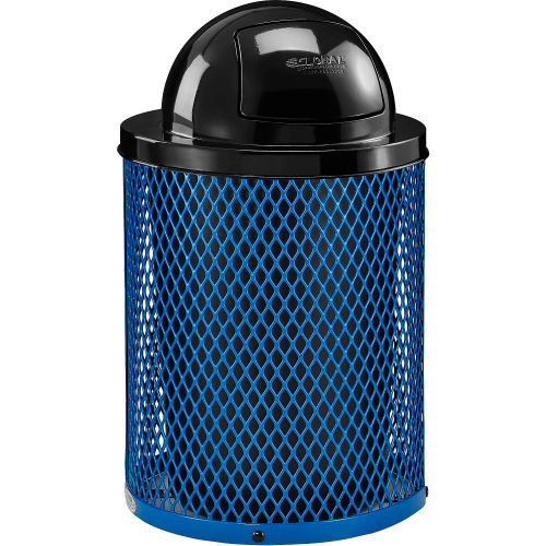 36 Gallon Expanded Steel Trash Receptacle with Dome Lid