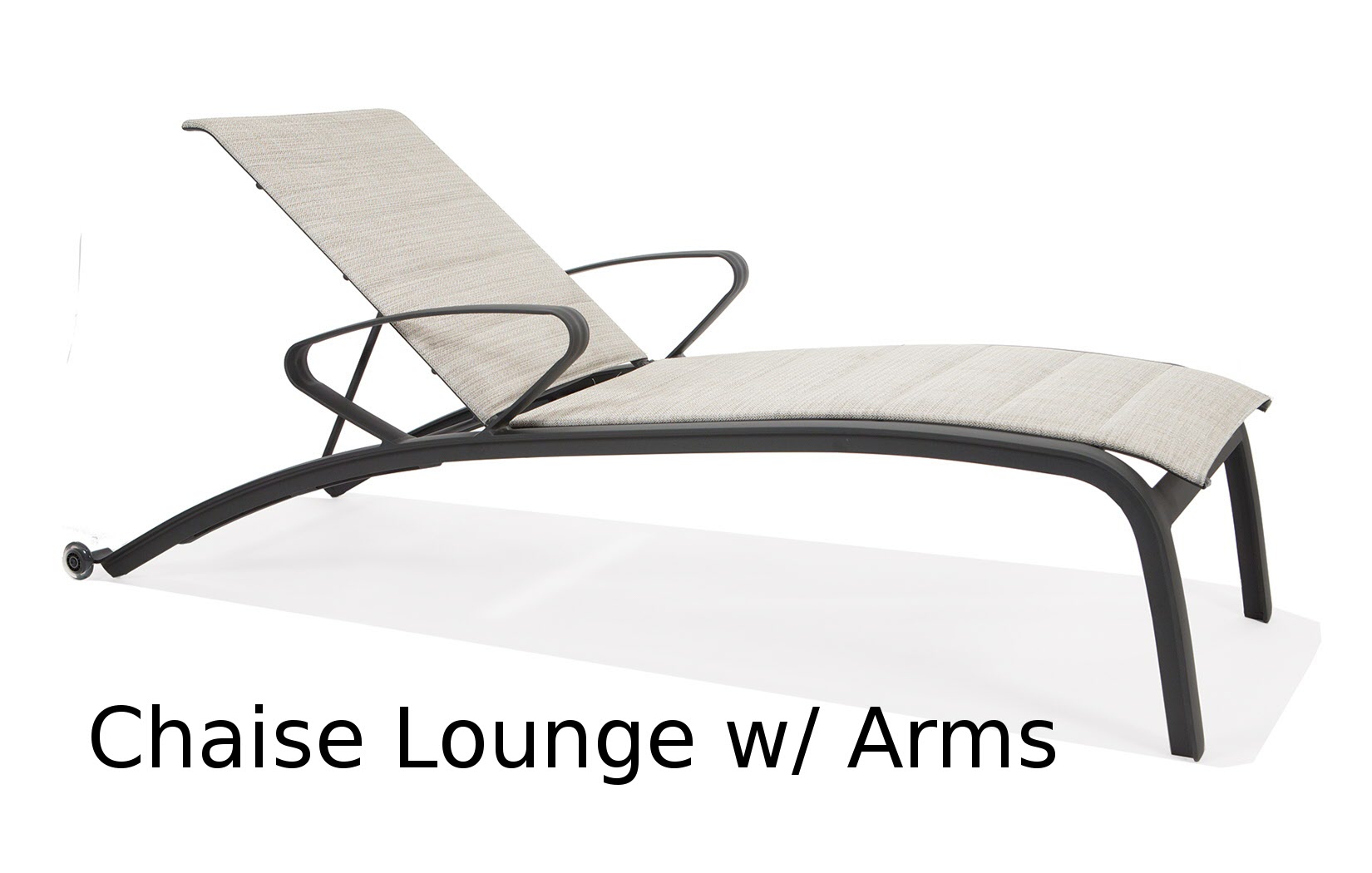 Edge Padded Sling Collection Chaise Lounge with Arms
