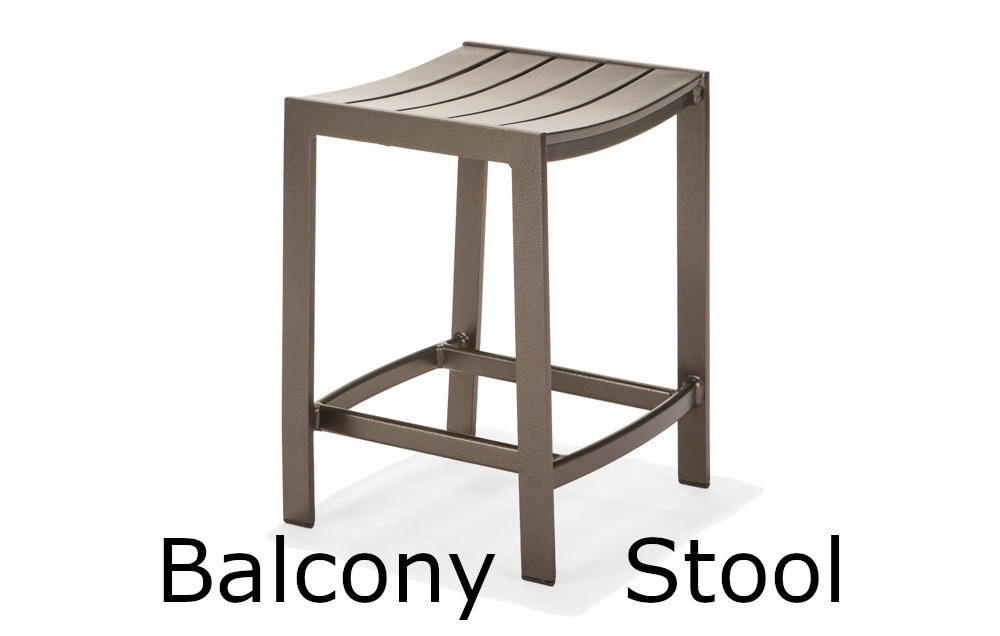 Meza Slat Collection Backless Balcony Height Stool