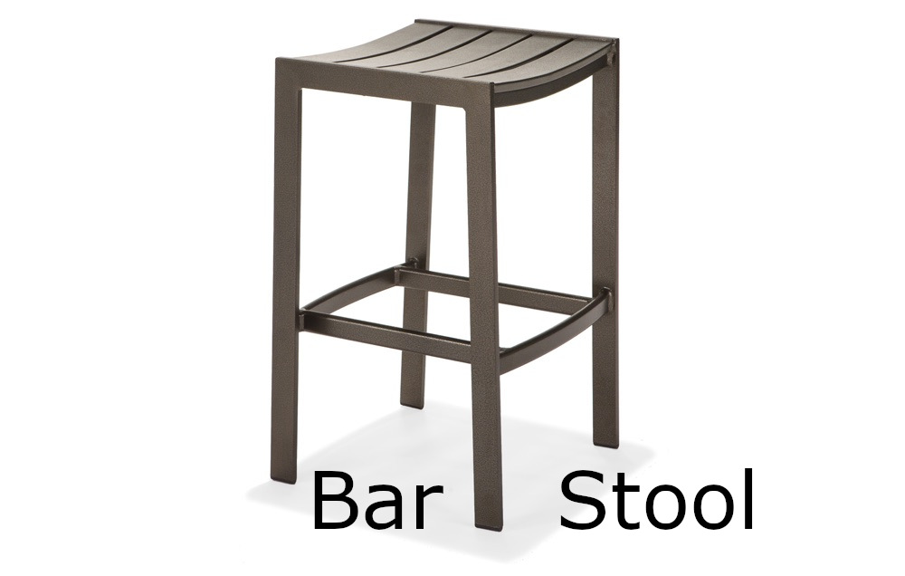 Meza Slat Collection Backless Bar Stool