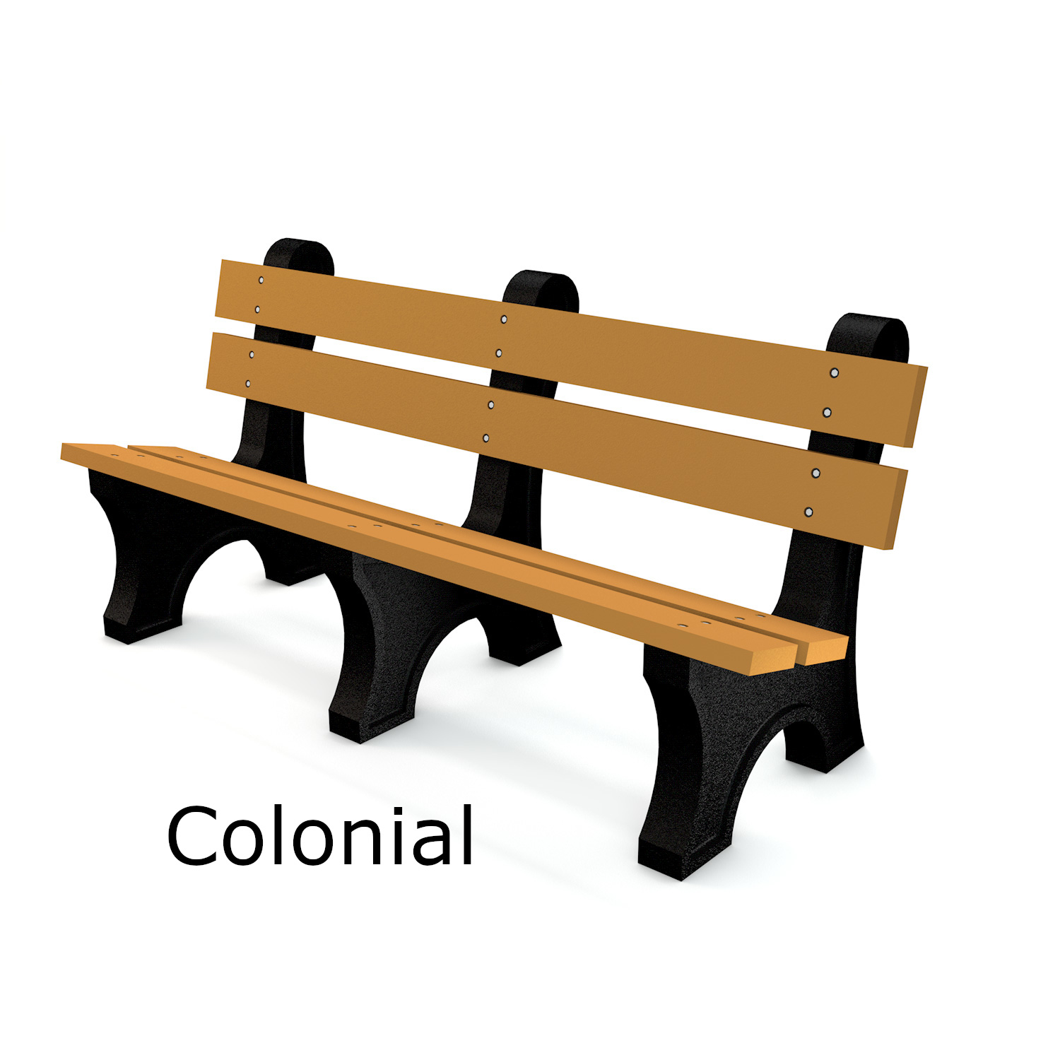 Colonial Recycled Plastic Lumber Park Bench