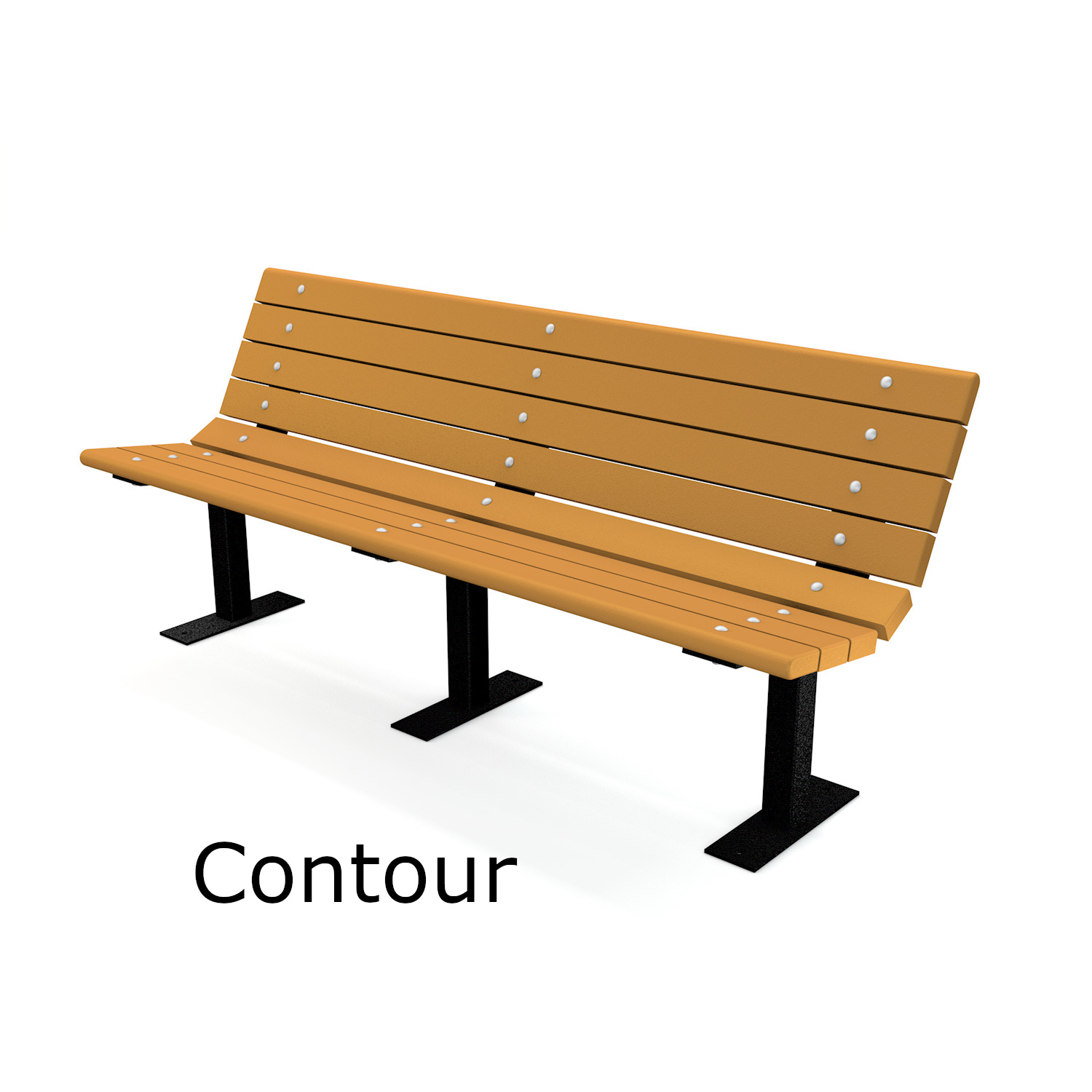 Contour Recycled Plastic Lumber Park Bench