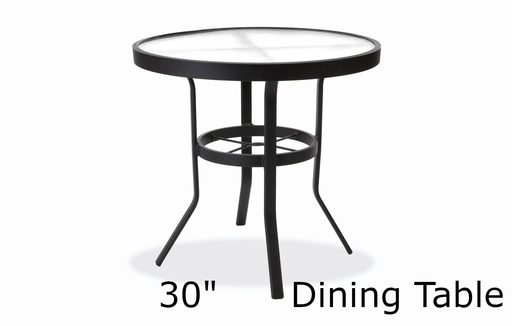 30 Inch Round Acrylic Top Wide Band Dining Table