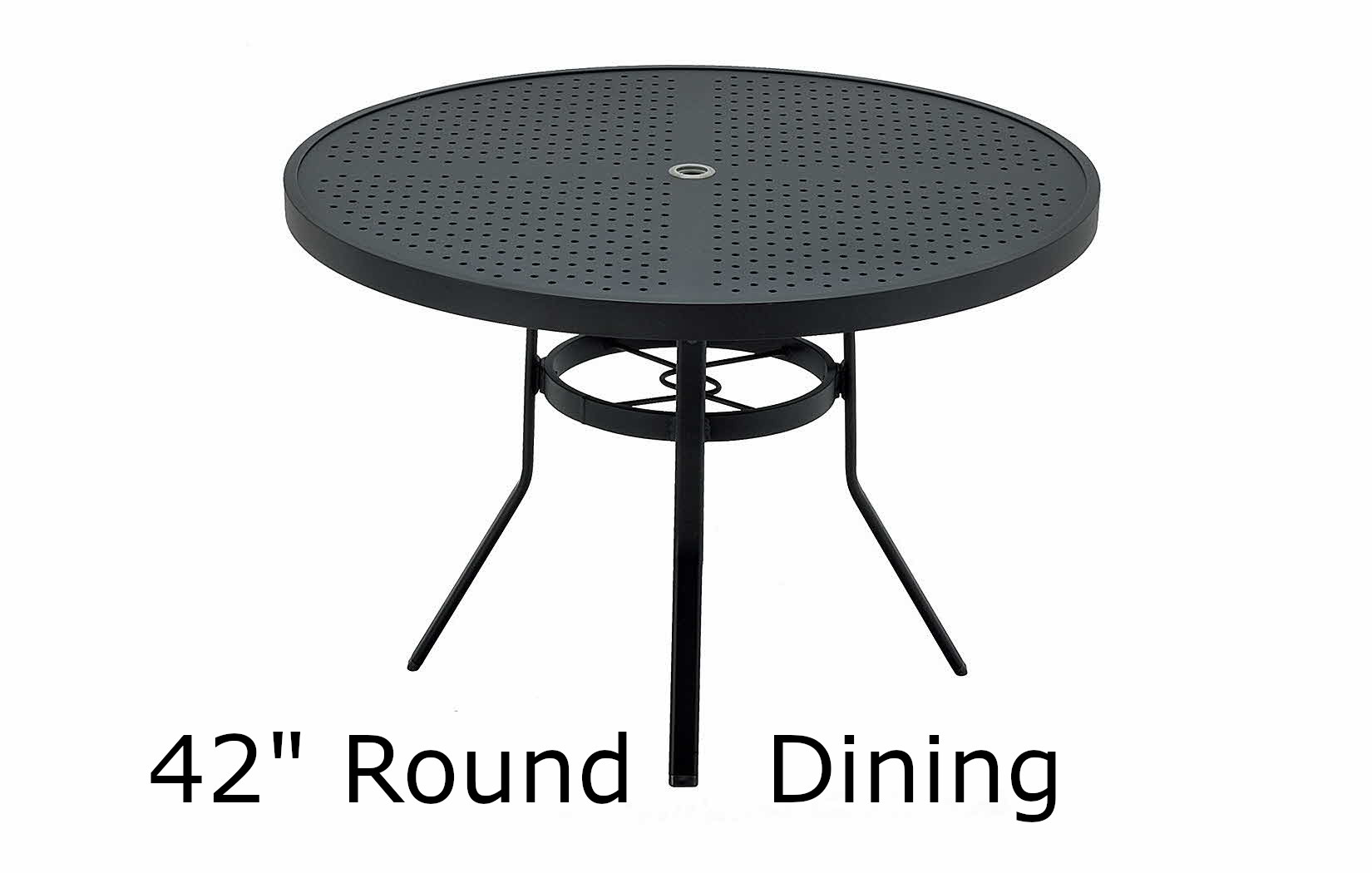 Matrix 42 Inch Round Stamped Aluminum Top Dining Table