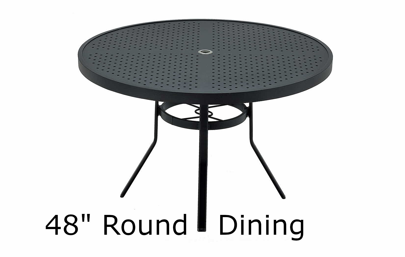 Matrix 48 Inch Round Stamped Aluminum Top Dining Table