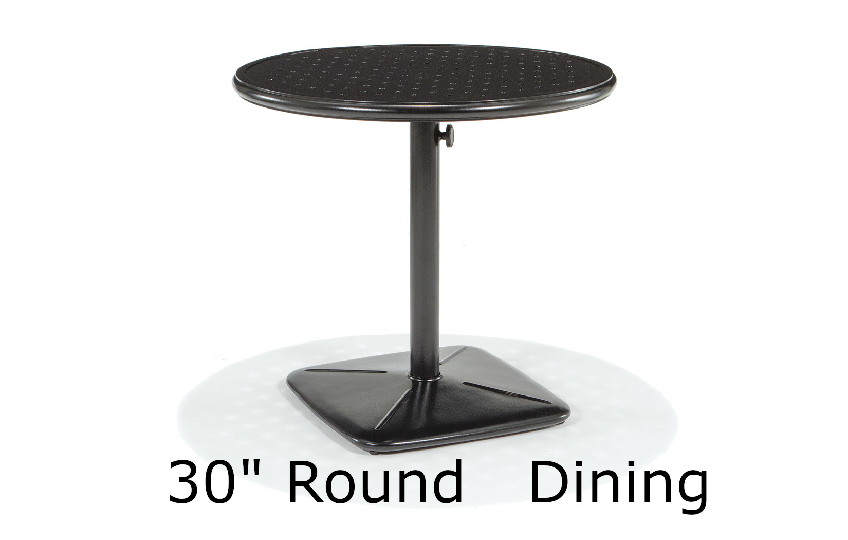30 Inch Round Pedestal Stamped Aluminum Top Dining Table