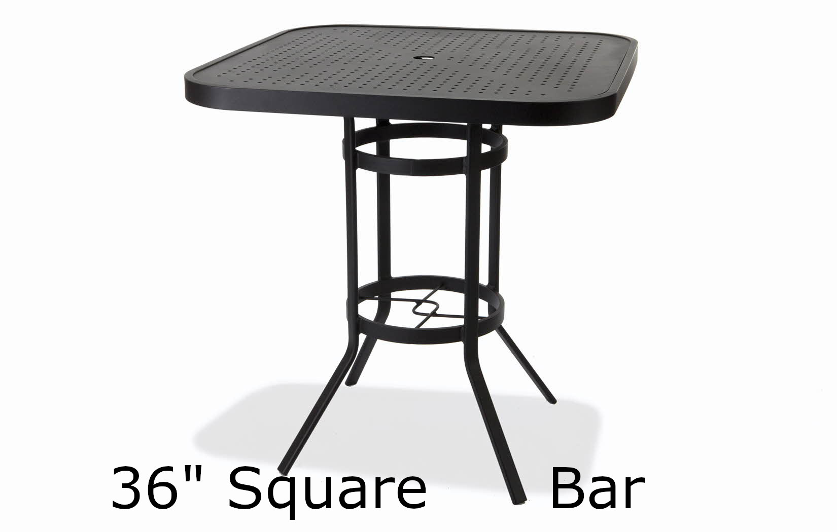 36 Inch Square Stamped Aluminum Top Bar Height Table