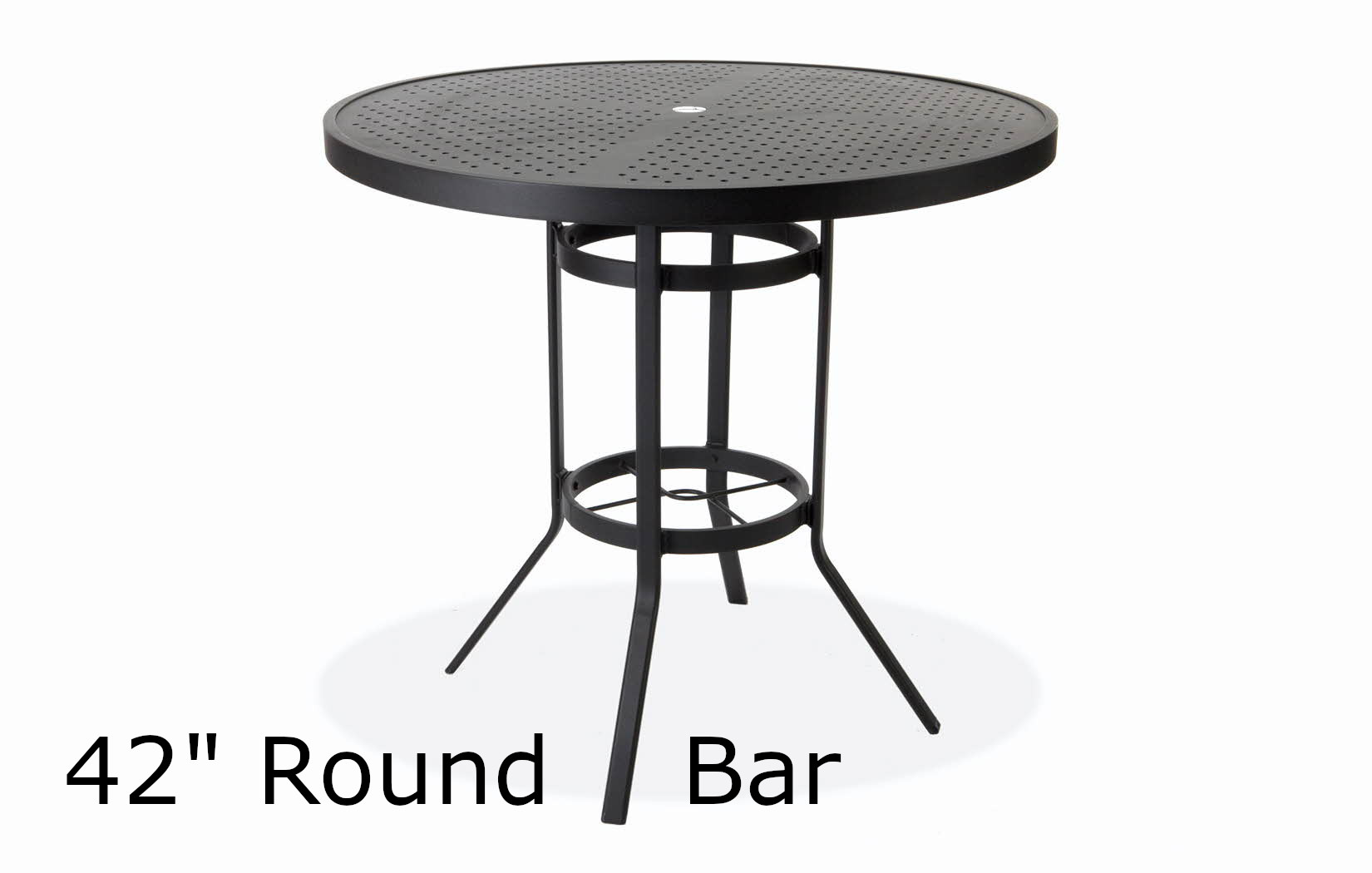42 Inch Round Stamped Aluminum Top Bar Height Table