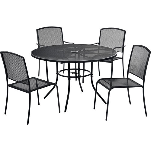 36 Inch Round Steel Mesh Cafe Table Set