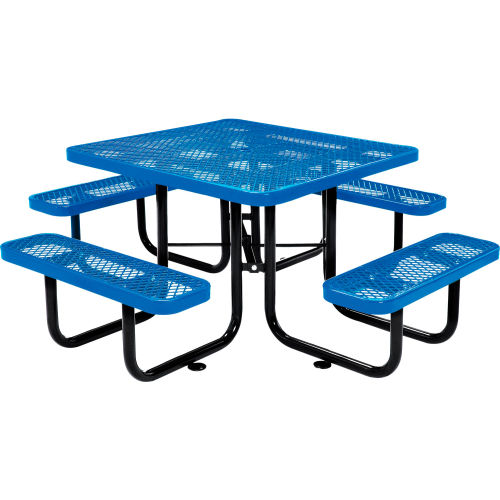 46 Inch Square Expanded Steel Picnic Table