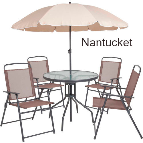 Nantucket 6-Piece Dining Set with Umbrella