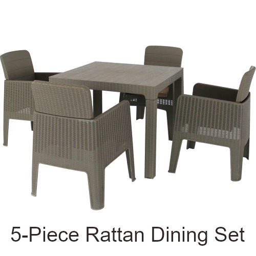 5-Piece Rattan Table Outdoor Dining Set