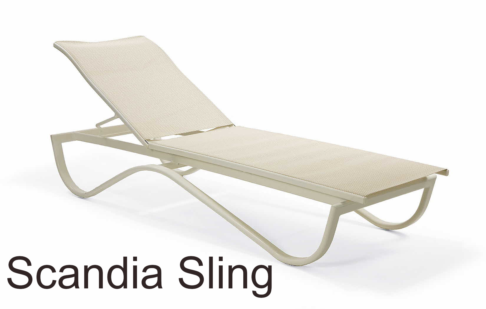 Scandia Sling Collection Stacking Chaise Lounge Chair