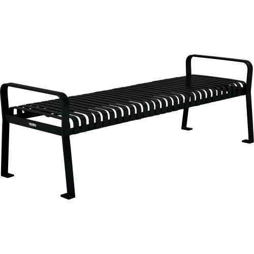 Global Industrial 6' Vertical Steel Slat Backless Park Bench