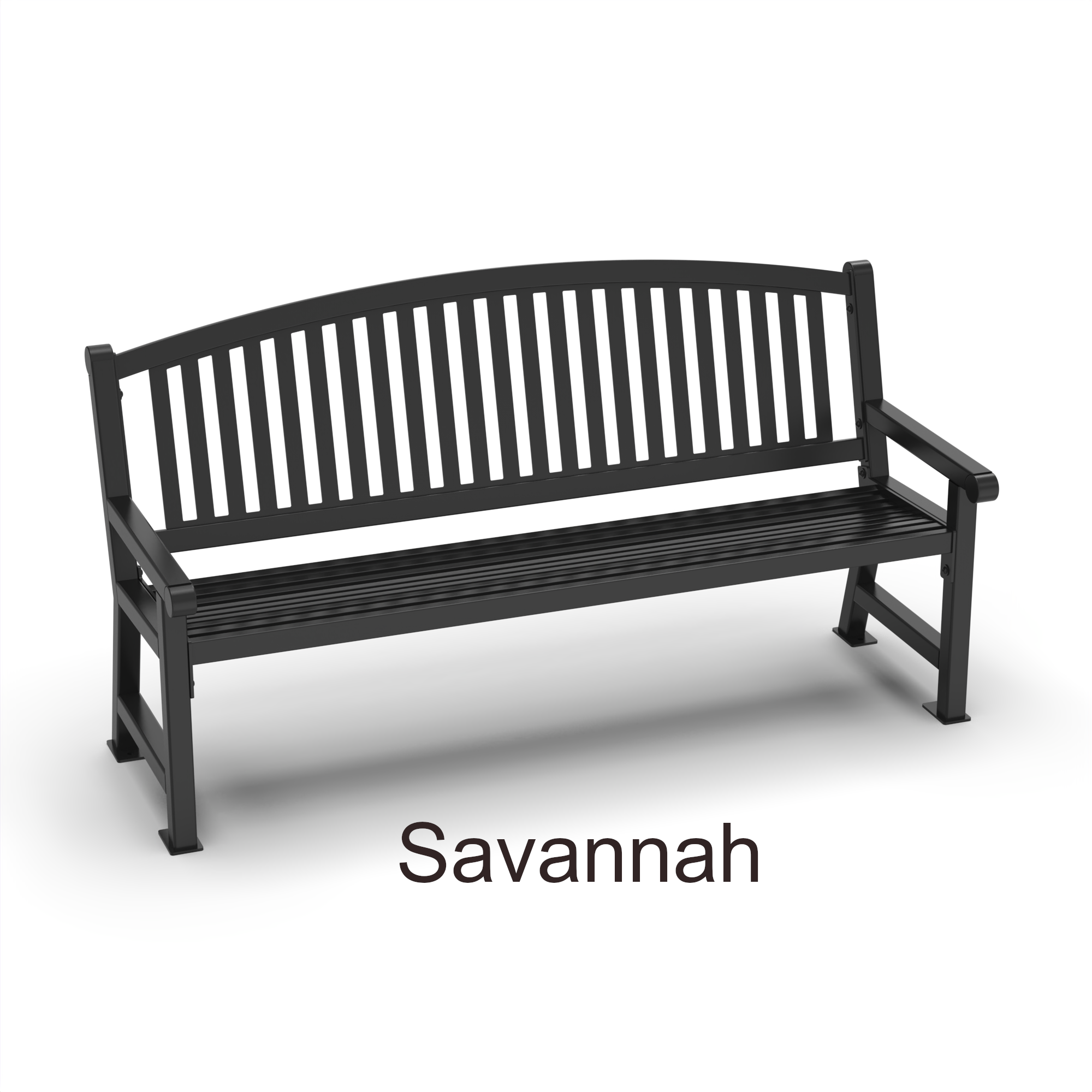 Savannah Steel Park Bench by Frog Furnishings