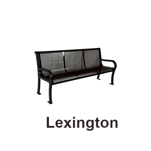 Lexington 6' Perforated Steel Park Bench