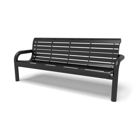 Contemporary Slat Collection Outdoor Bench with Back by Wabash Valley