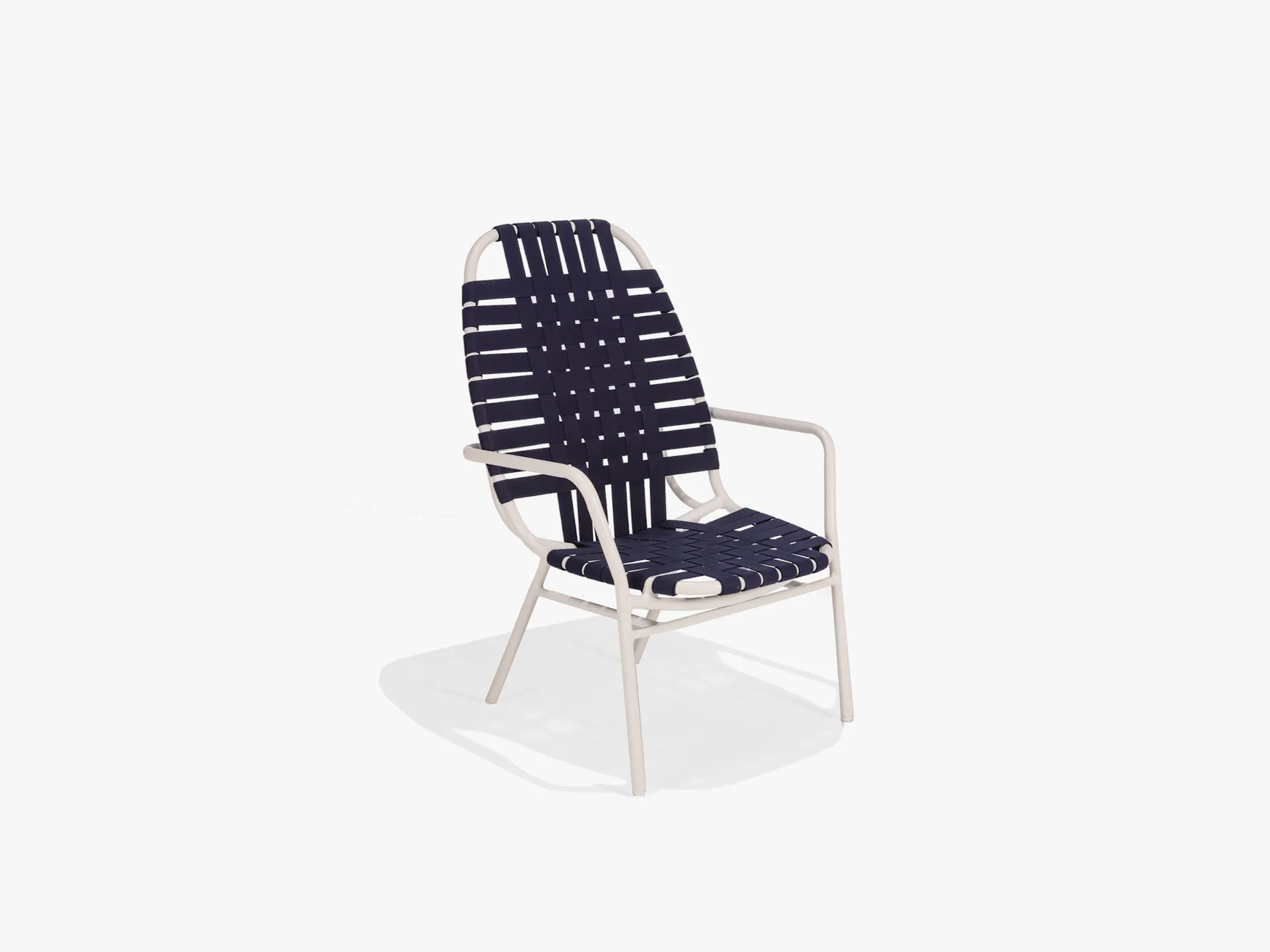 Surf Suncloth Weave Collection Nesting Dining Chair with Arms by Texacraft