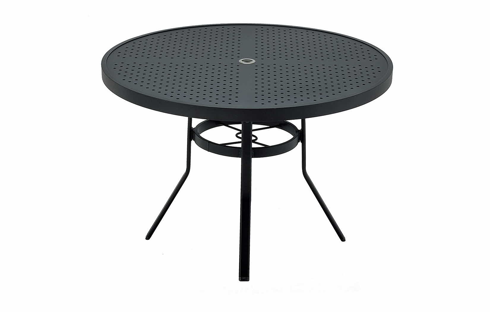 Matrix Collection 42 Inch Round Stamped Aluminum Top Dining Table by Texacraft