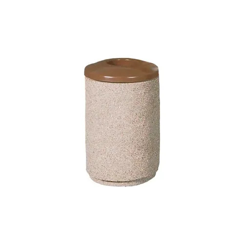 Petersen Round 36 Gallon Concrete Trash Receptacle with Aluminum Lid