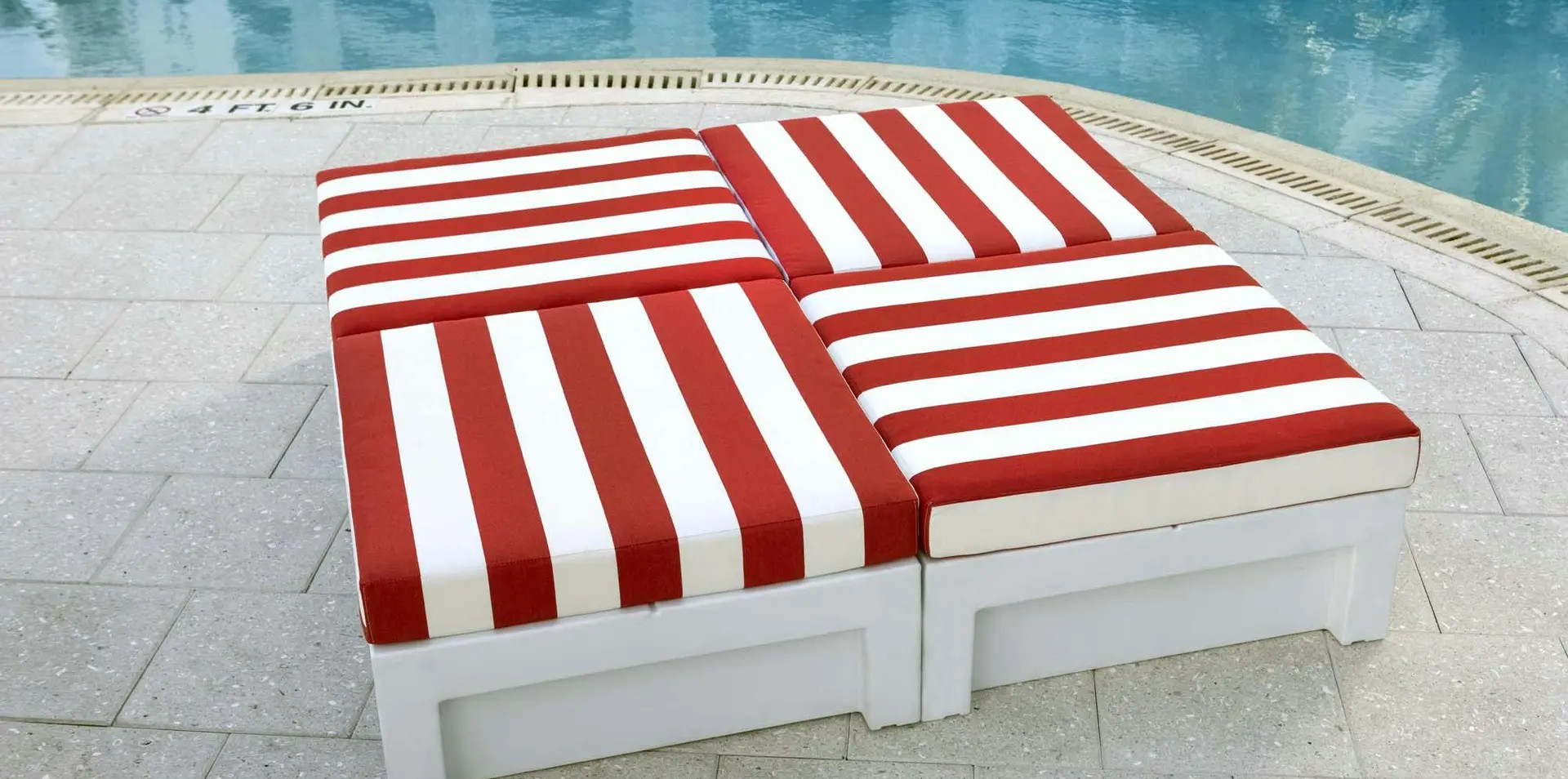 Mirage Collection In-Pool Square Daybed by Texacraft