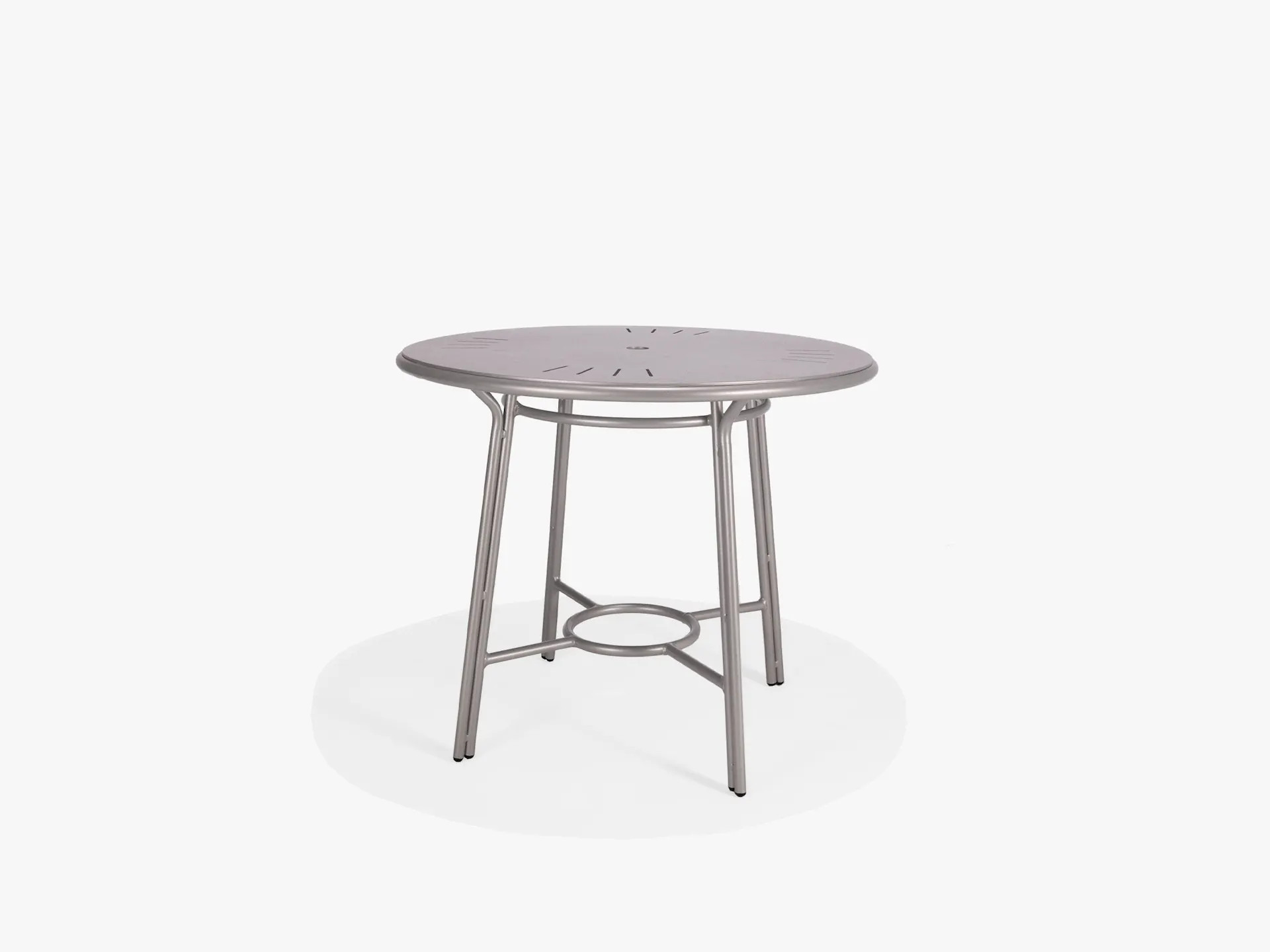 Surf Collection 42 Inch Round Balcony Height Table with Stamped Aluminum Top by Texacraft