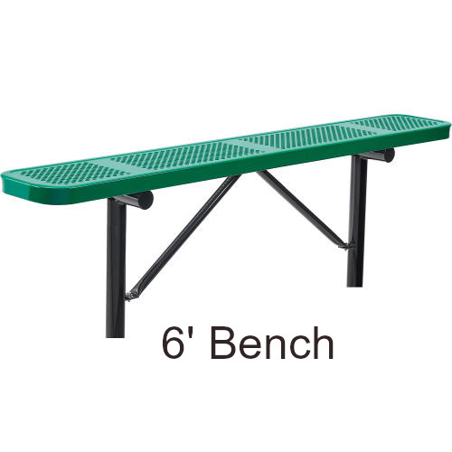 6' Perforated Steel Flat Bench (In-Ground Mounted)