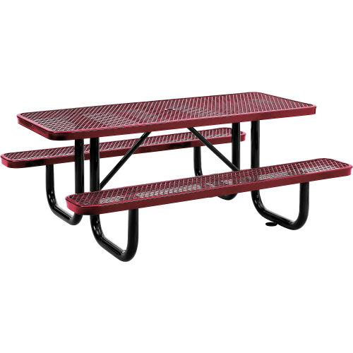 Global Industrial Rectangular Expanded Metal Picnic Table