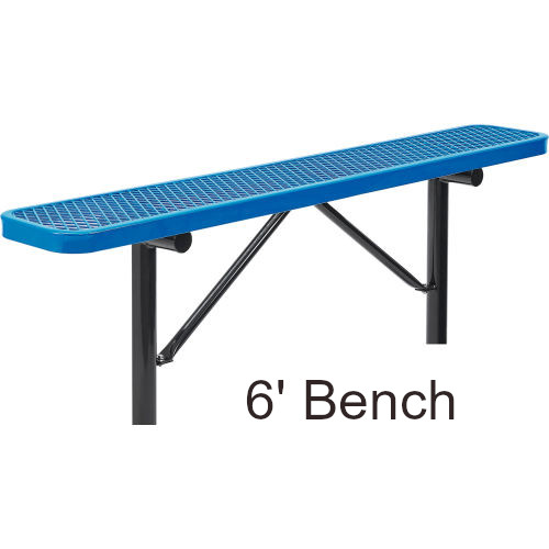 6' Expanded Steel Flat Bench (In-Ground Mounted)