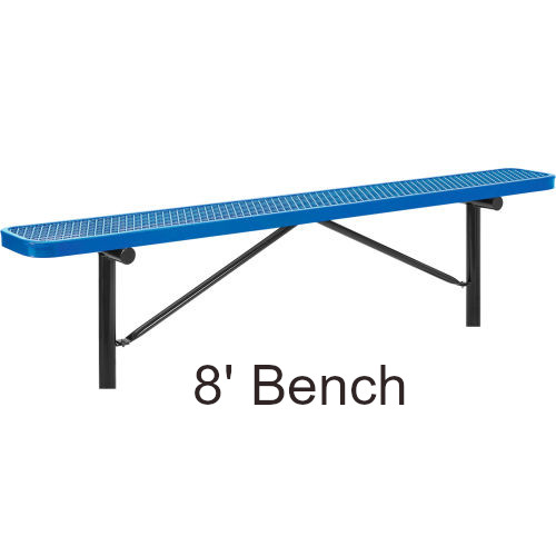 8' Expanded Steel Flat Bench (In-Ground Mounted)