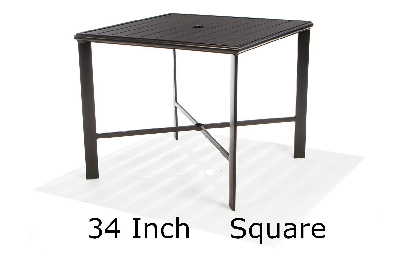34 Inch Square Stamped Aluminum Top Fully Welded Dining Table