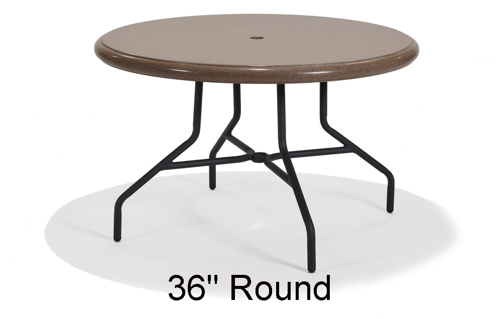 36 Inch Round Fiberglass Cultured Granite Top Table by Texacraft