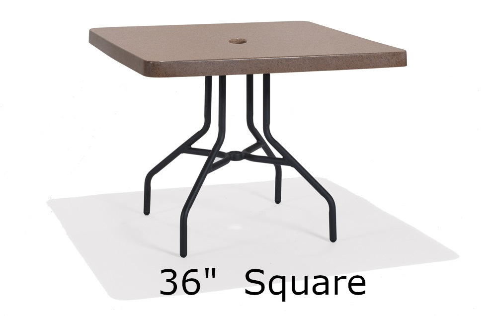 36 Inch Square Fiberglass Cultured Granite Top Dining Table