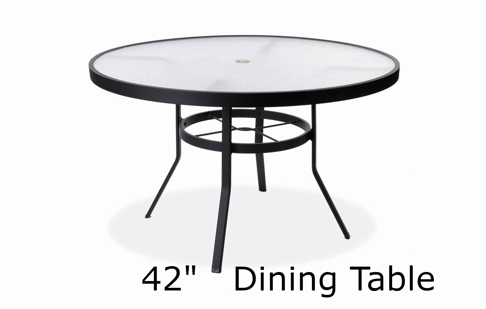 42 Inch Round Acrylic Top Wide Band Dining Table