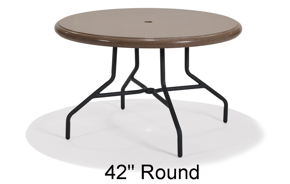 36 Inch Round Fiberglass Cultured Granite Top Table by Texacraft