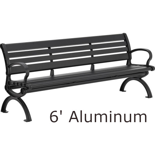 Aluminum Park Bench with Backrest