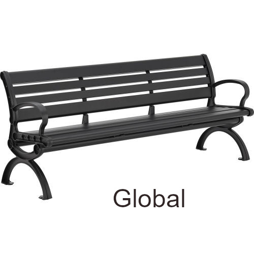 Global Industrial 6' Aluminum Park Bench with Backrest