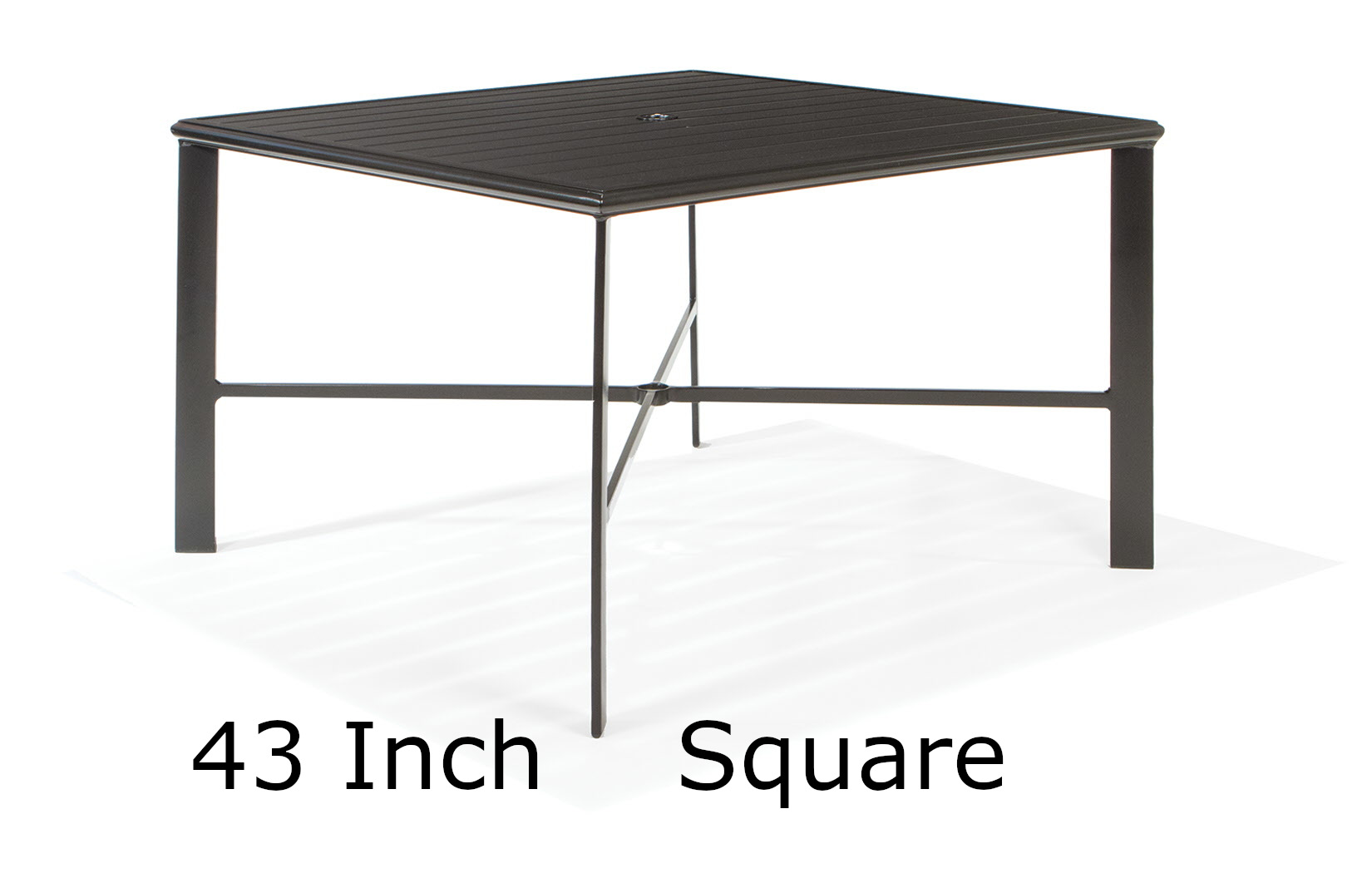 43 Inch Square Aluminum Slat Dining Table