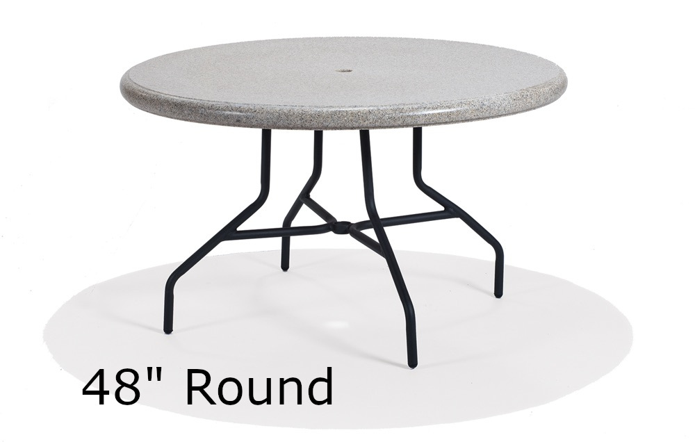 48 Inch Round Fiberglass Cultured Granite Top Dining Table