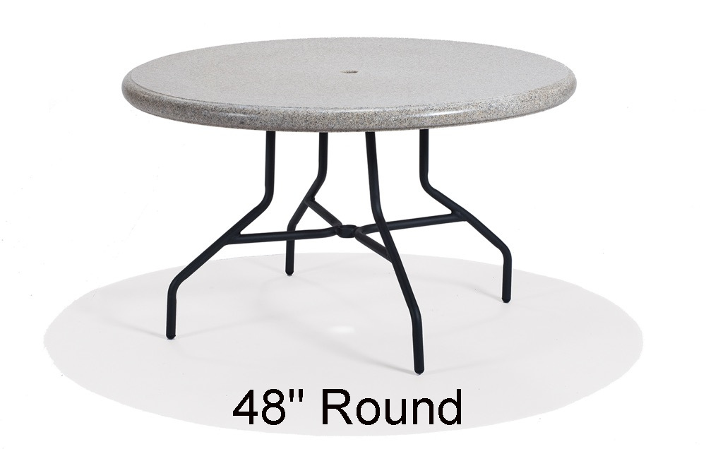 36 Inch Round Fiberglass Cultured Granite Top Table by Texacraft