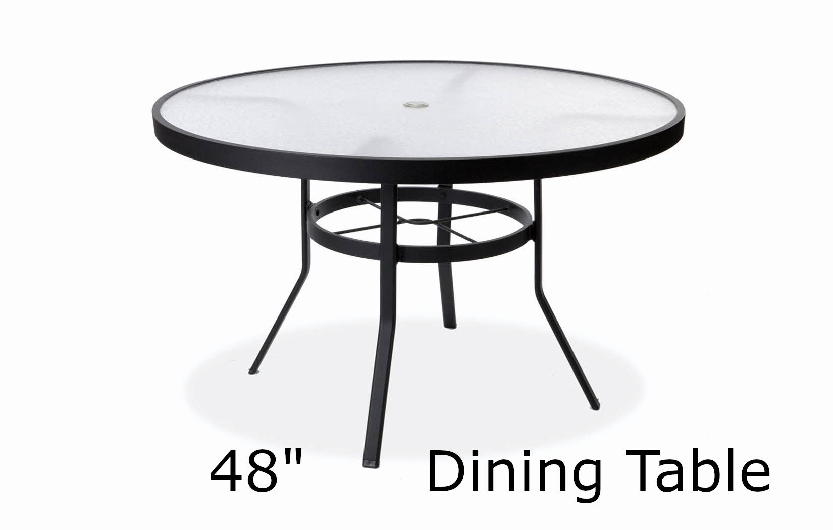 48 Inch Round Acrylic Top Wide Band Dining Table