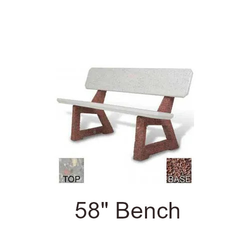 58 Inch Commercial Concrete Park Bench