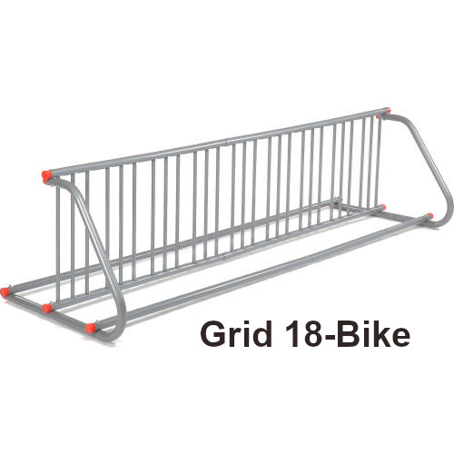 Double-Sided 18-Bike Grid Bike Rack
