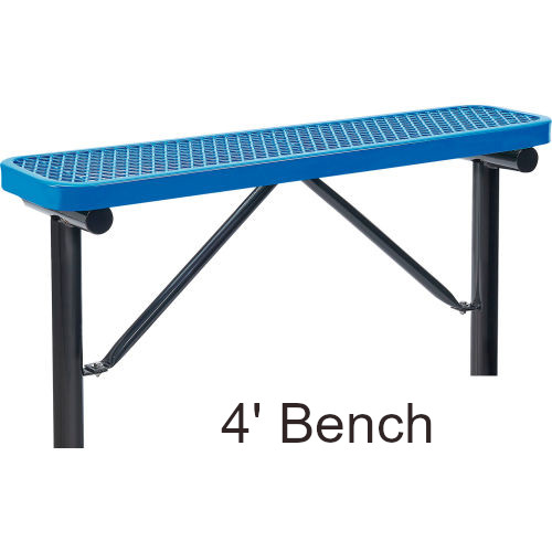 4' Expanded Steel Flat Bench (In-Ground Mounted)