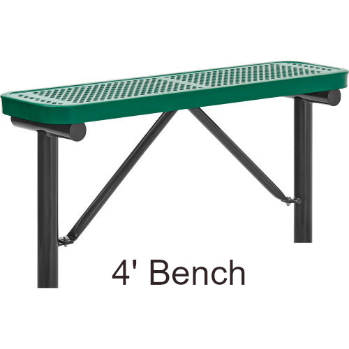 4' Perforated Steel Flat Bench (In-Ground Mounted)