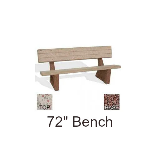 72 Inch Commercial Concrete Park Bench