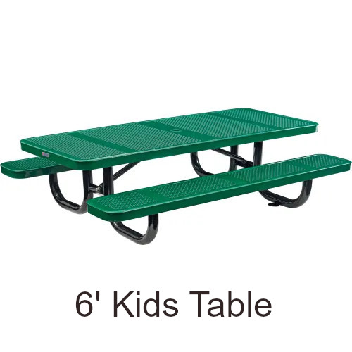 6' Rectangular Perforated Steel Kids Picnic Table