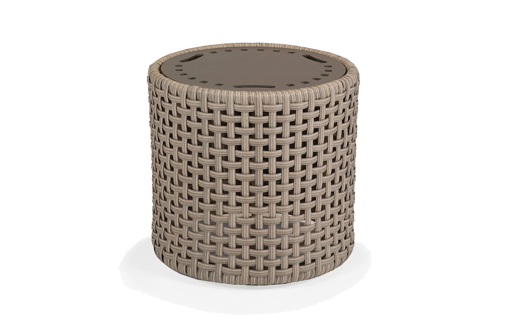 Alon Collection Drum Side Table with Stamped Aluminum Top