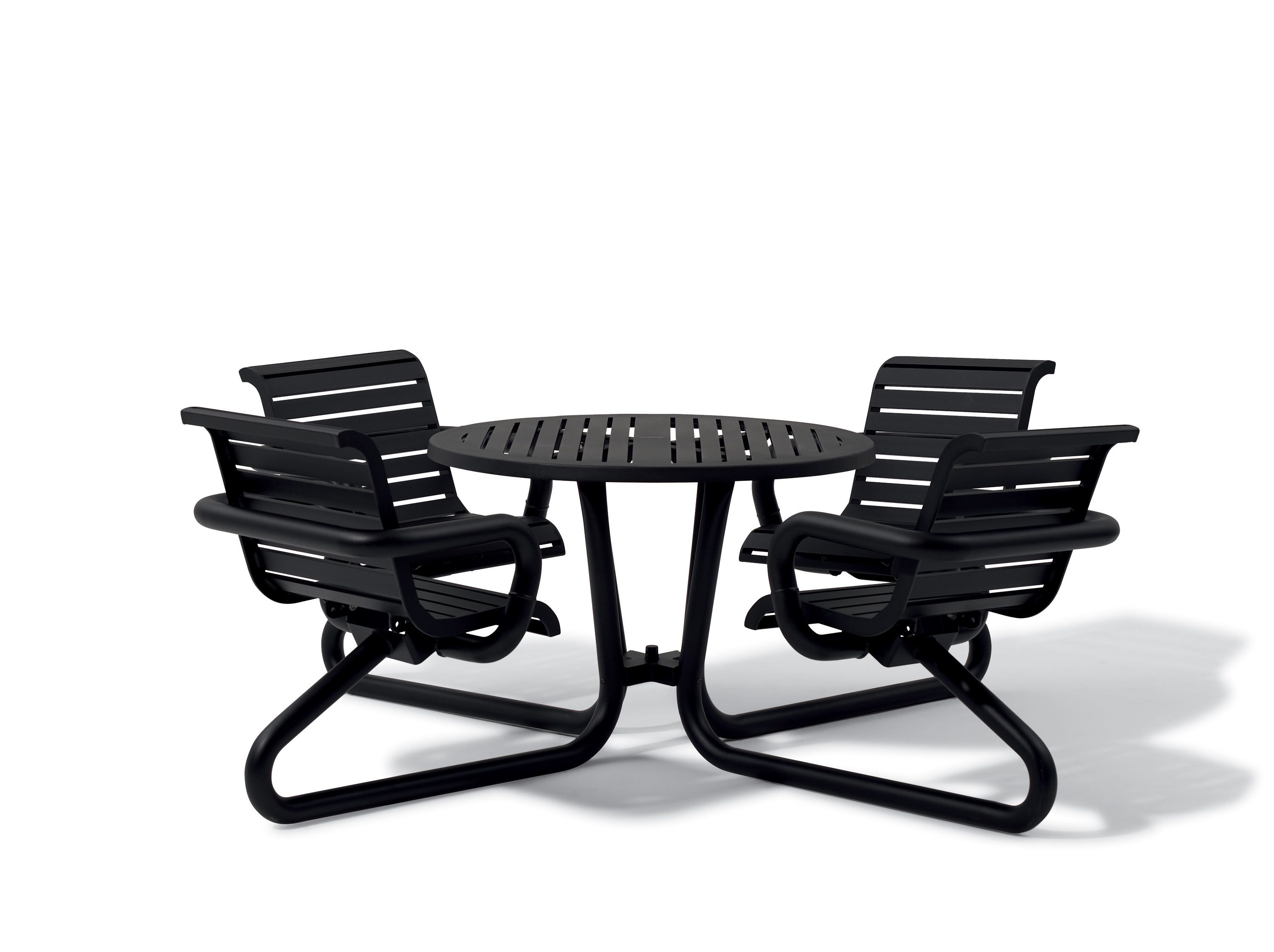 Camden 42 Inch Round Table with Horizontal Slats