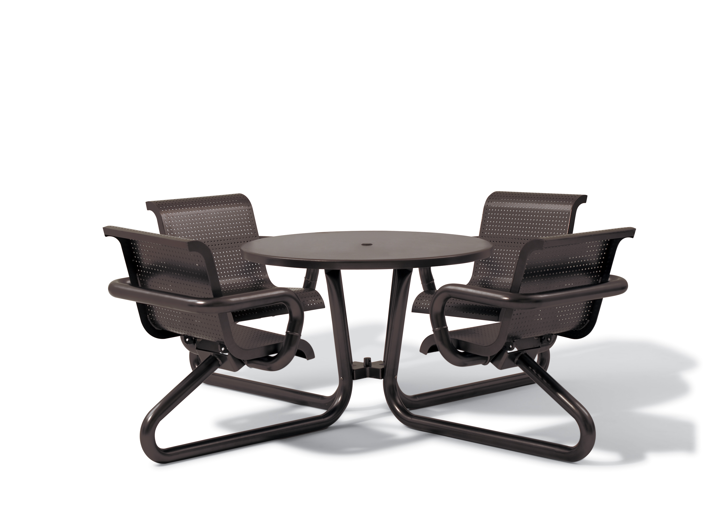 Camden 42 Inch Round Table with Round Perforation Seat
